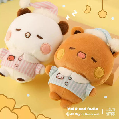 BuBu and DuDu cute sleeping plush doll small pendant with stortage little bag official authorized