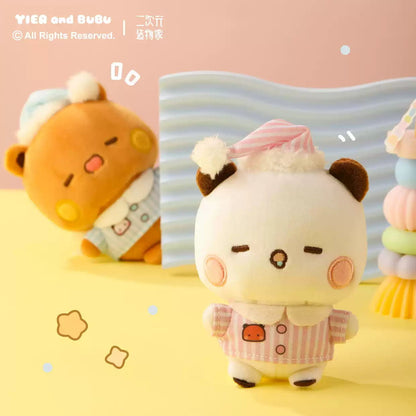 BuBu and DuDu cute sleeping plush doll small pendant with stortage little bag official authorized
